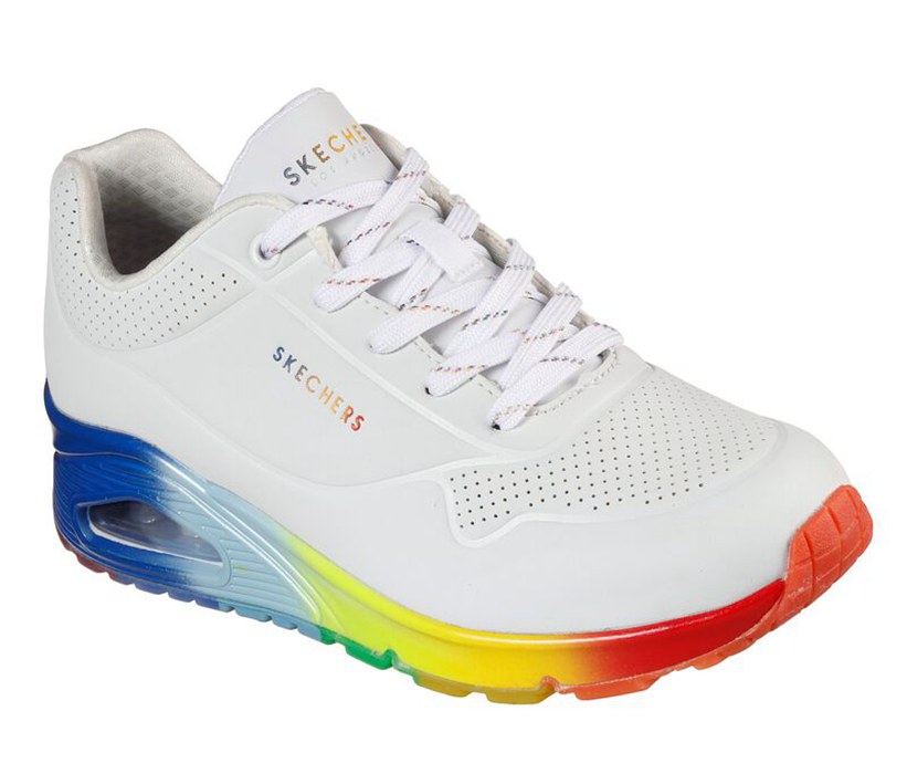 Skechers Dam Vita/Olika Färger Snörskor - Uno - Rainbow Souls - Sverige (WJLCS-2174)